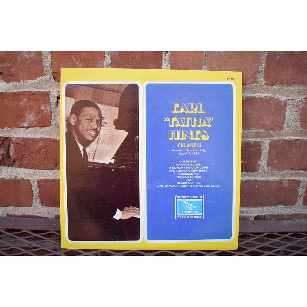 Earl Fatha Hines Volume II 1976 Pressing Vinyl LP Record Everest FS-322 Jazz